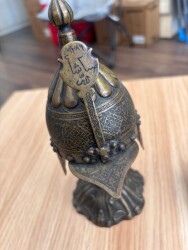 Antika Bakır Başlık Helmet Dekoratif - 3