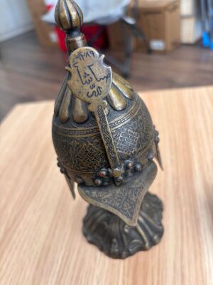 Antika Bakır Başlık Helmet Dekoratif - 3