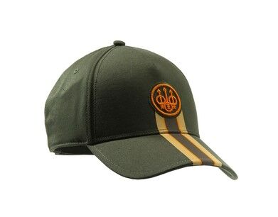 Beretta Unisex Beretto Yeşil Turuncu Çizgili Logolu Kep Şapka - 1
