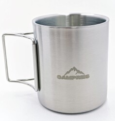 Campreis Çift Cidarlı Çelik Kamp Kupası 400Ml - 1