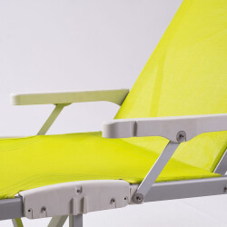 Foldzen Alüminyum Katlanır Şezlong Neon Yeşil - 6