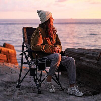 FreeCamp Foster Plus Buzluklu Katlanır Sandalye Lacivert Gri - 5