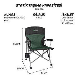 FreeCamp Huxley Katlanır Sandalye Haki-Siyah - 4