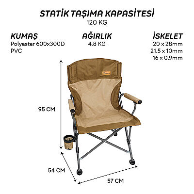 FreeCamp Huxley Katlanır Sandalye Kahve - 8