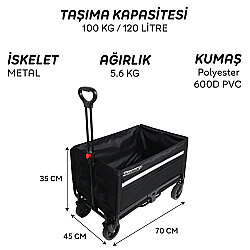 FreeCamp Nest 250 Katlanır Vagon Araba - 9