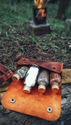 Go Bear Bushcraft Baharatlık Deri Kılıflı Kızıl - 5