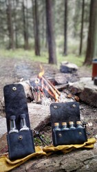 Go Bear Bushcraft Yağlık Deri Kılıflı Siyah - Thumbnail