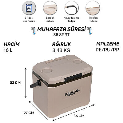 Igloo Coremax Buzluk 16 Lt Krem - 7