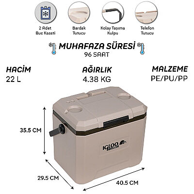Igloo Coremax Buzluk 22 Lt Krem - 9