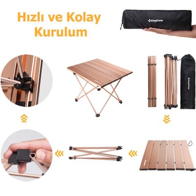 KingCamp Ultralight Katlanır Kamp Masası M Alüminyum