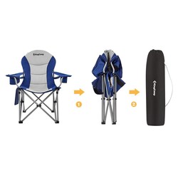 KingCamp Deluxe Katlanır Kamp Sandalyesi Mavi Gri - 4