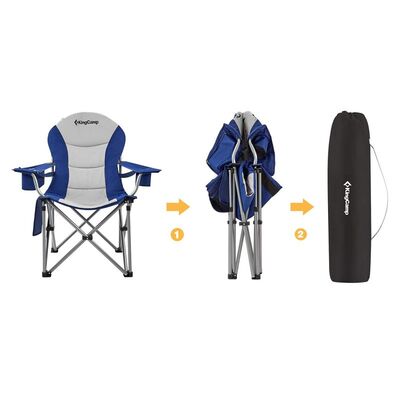 KingCamp Deluxe Katlanır Kamp Sandalyesi Mavi Gri - 4