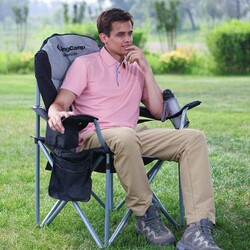 KingCamp Deluxe Katlanır Kamp Sandalyesi Mavi Gri - 6
