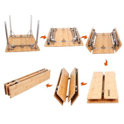 KingCamp Katlanır Piknik ve Kamp Masası Bambu Table S - 3