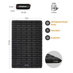Kingcamp Super Comfort Double Çift Kişilik Şişme Yatak Siyah - 3