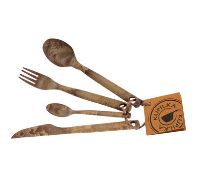 Kupilka Cutlery Çatal Bıçak Kaşık Seti Kahverengi - 1