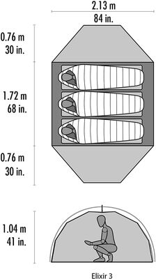 Msr Elixir 3 Tent V2 Kamp Çadırı Kırmızı 3 Kişilik