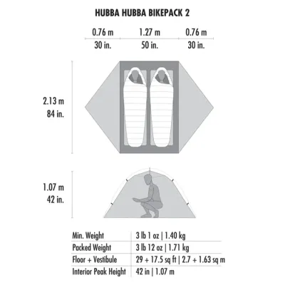 Msr Hubba Hubba BikePack 2 Çadır Biskletçiler İçin - 7