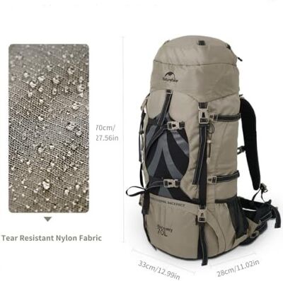 Naturehike Kampçı Dağcı Sırt Çantası 70lt Kahve - 3