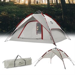 Naturehike Otomatik Çadır 3/4 Kişi Gri Kırmızı - 4