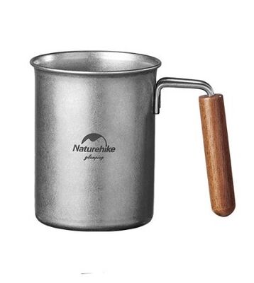 Naturehike Paslanmaz Çelik Ahşap Saplı Kupa 350 ML - 1