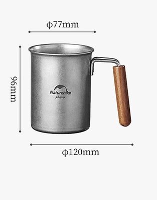 Naturehike Paslanmaz Çelik Ahşap Saplı Kupa 350 ML - 2