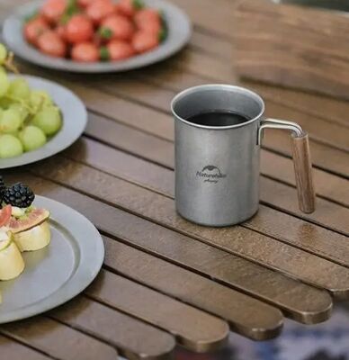 Naturehike Paslanmaz Çelik Ahşap Saplı Kupa 350 ML - 3