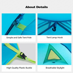 Naturehike Sky Lite 3 Kişilik Çadır Mavi NH18Z033 - 3