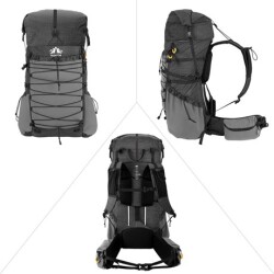 Night Cat DSB-8011 70 Litre Ultralight Su Geçirmez Sırt Çantası - Siyah - 7