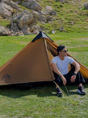Night Cat Lanshan-1 1 Kişilik 4 Mevsim Ultralight Çadır - Haki - 6