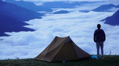 Night Cat Lanshan-2 2 Kişilik 4 Mevsim Ultralight Çadır - Haki - 12