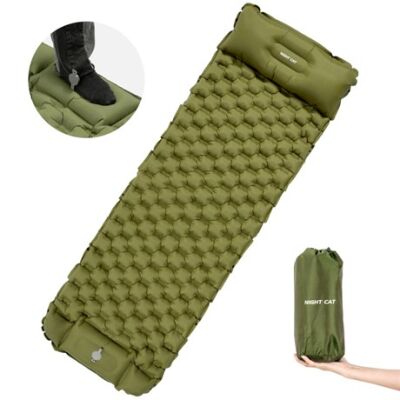 Night Cat QD-01 Dahili Pompalı Ultralight Şişme Mat - Yeşil - 1