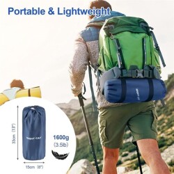 Night Cat QD-02 Çift Kişilik Dahili Pompalı Ultralight Şişme Mat - Yeşil - 2