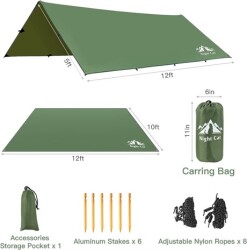 Night Cat TM-01 300 x 360 cm Tarp - Yeşil - 2