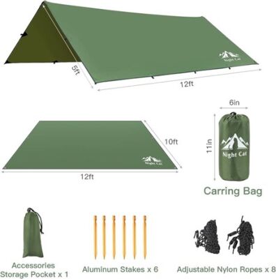Night Cat TM-01 300 x 360 cm Tarp - Yeşil - 2
