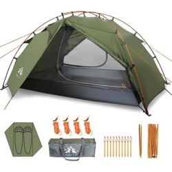 Night Cat ZP-34 2 Kişilik 4 Mevsim Alüminyum Ultralight Çadır - Yeşil - Night Cat