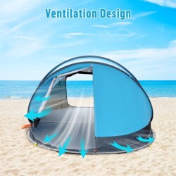 Night Cat ZP-B1 In Seconds 2-4 Kişilik Otomatik Açılır Plaj Çadırı - Mavi - 7