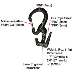 Nite- Ize Figure 9 Carabiner Small Black Karabina - Thumbnail