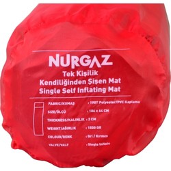 Nurgaz Kendiliğinden Şişen Mat Kırmızı Gri - 2