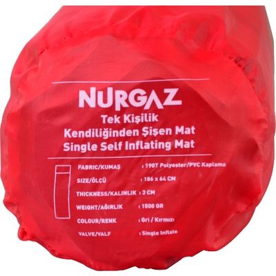 Nurgaz Kendiliğinden Şişen Mat Kırmızı Gri