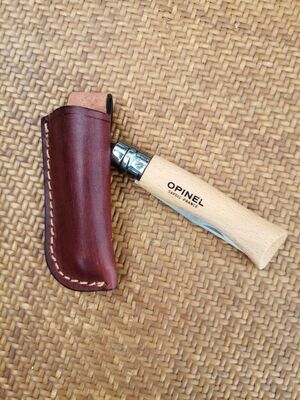 Opinel Inox Çakı Kayın Saplı Gerçek Deri Kılıflı No:7 - 4