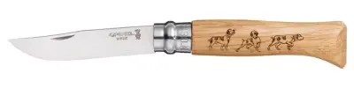 Opinel Inox Kayın Saplı Köpek İşlemeli Çakı No:8 - 1