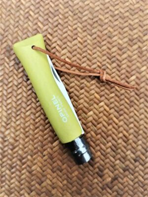 Opinel Inox Trekking Çakı Deri Kordonlu No:7 Fıstık Yeşili