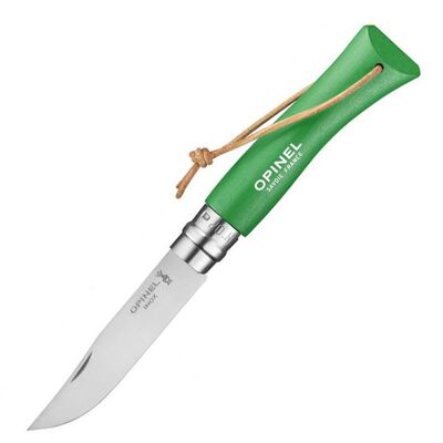 Opinel Inox Trekking Çakı Deri Kordonlu No:7 Yeşil - 1
