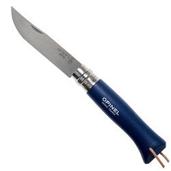 OPINEL - Opinel Inox Trekking Çakı Deri Kordonlu No:8 Mavi