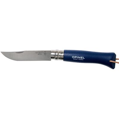 Opinel Inox Trekking Çakı Deri Kordonlu No:8 Mavi