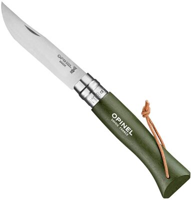 Opinel Inox Trekking Çakı Deri Kordonlu No:8 Yeşil - 1