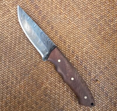 Safir SD5 Damascus Çelik Av Bıçağı Deri Kılıflı - 1