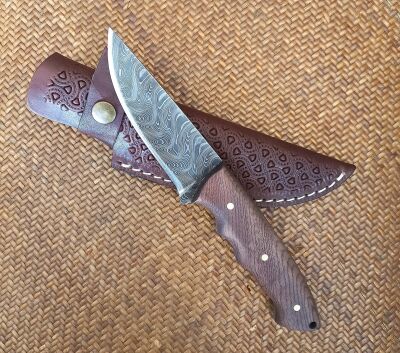 Safir SD5 Damascus Çelik Av Bıçağı Deri Kılıflı - 4