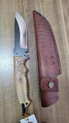 Safir SZ1 Zeytin Saplı Av Kamp Bıçağı Deri Kılıflı